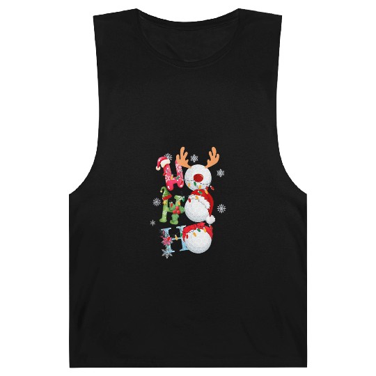 Funny Christmas Ho Ho Ho Santa Reindeer Golf Barnard Tanks