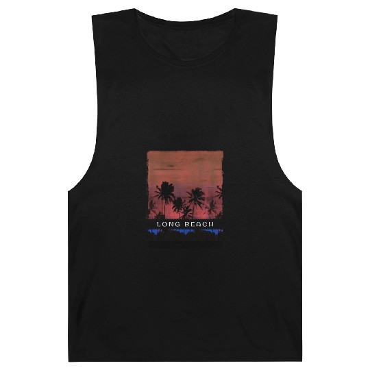 Long Beach California Vacation Souvenir Palm Tree Barnard Tanks