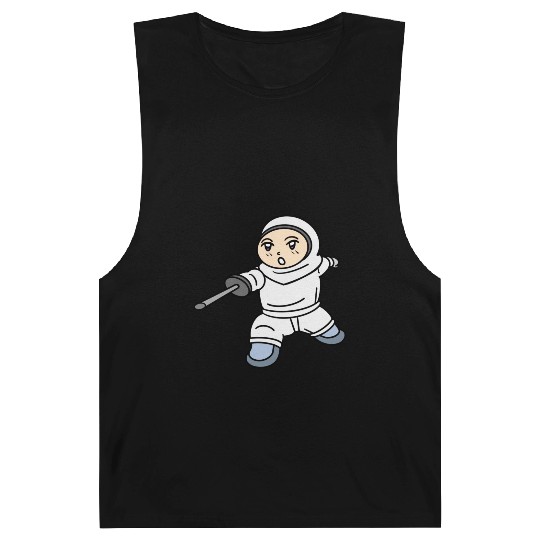 Cartoon kid fencing Barnard Tanks