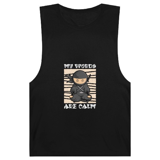 Serenity Ninja Fan Calm Yoga Lover Peaceful Barnard Tanks