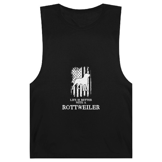 LIFE IS BETTER WITH A ROTTWEILER - AMERICAN FLAG Barnard Tanks