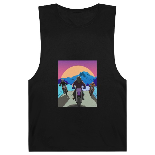 Dirt Bike Rider Sunset Mountain Road Barnard Tanks