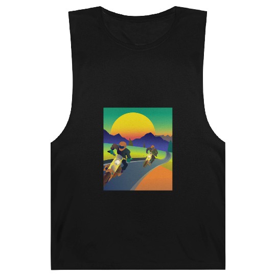 Dirt Bike Rider Sunset Mountain Road Barnard Tanks