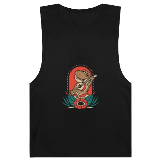 Frog Playing Guitar Instrumentalist Gift Barnard Tanks