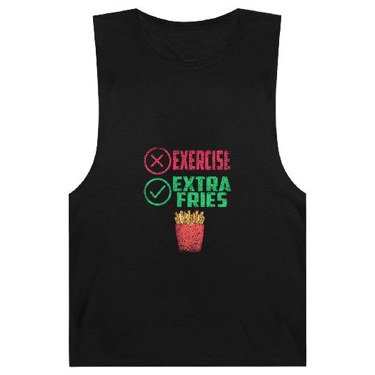 Exercise Extra Fries Workout Chips Gym Barnard Tanks