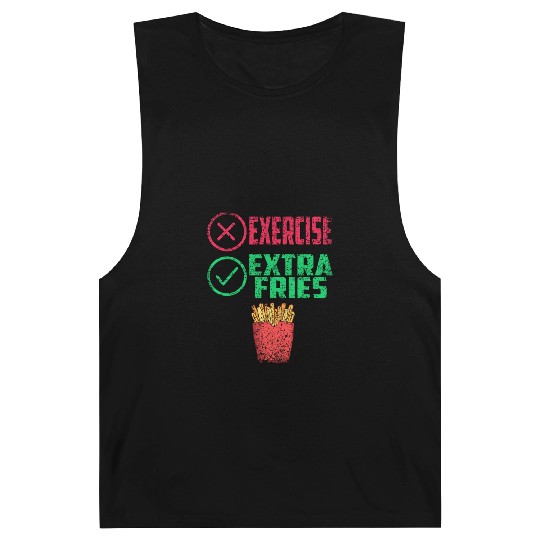 Exercise Extra Fries Workout Chips Gym Barnard Tanks