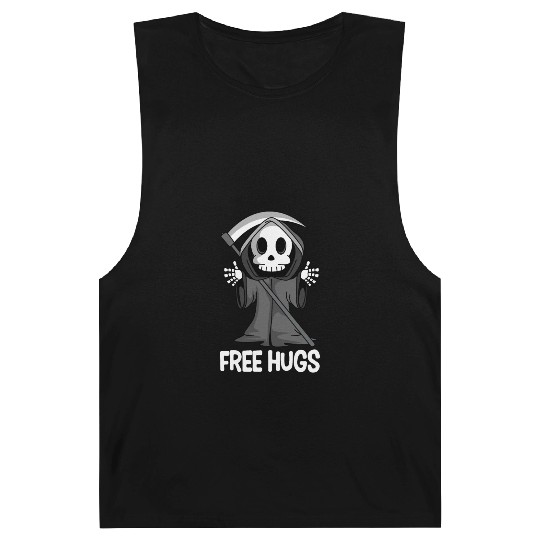 Free Hugs Grim Reaper Spooky Halloween Barnard Tanks