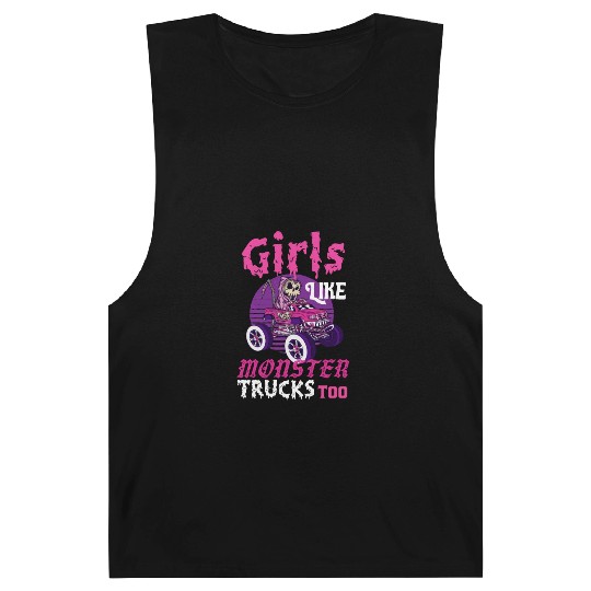 Girls Like Monster Trucks Grim Reaper Halloween Barnard Tanks