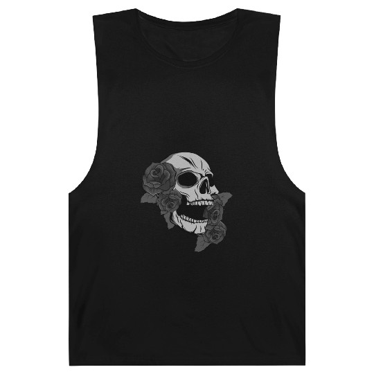 Black Skull Roses Aesthetic Goth Gothic Barnard Tanks