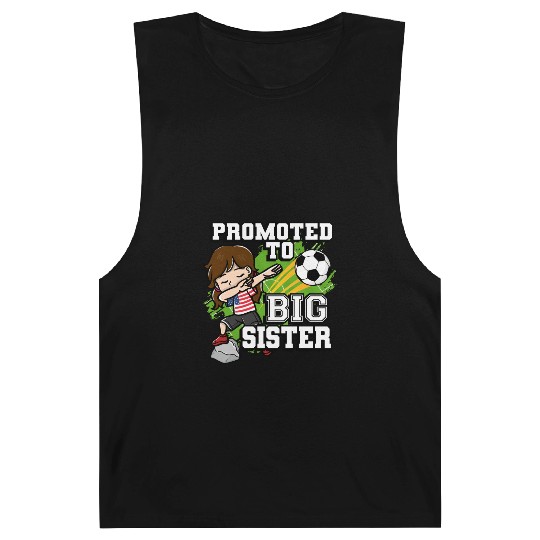 Promoted To Big Sister Soccer Player American Flag Barnard Tanks