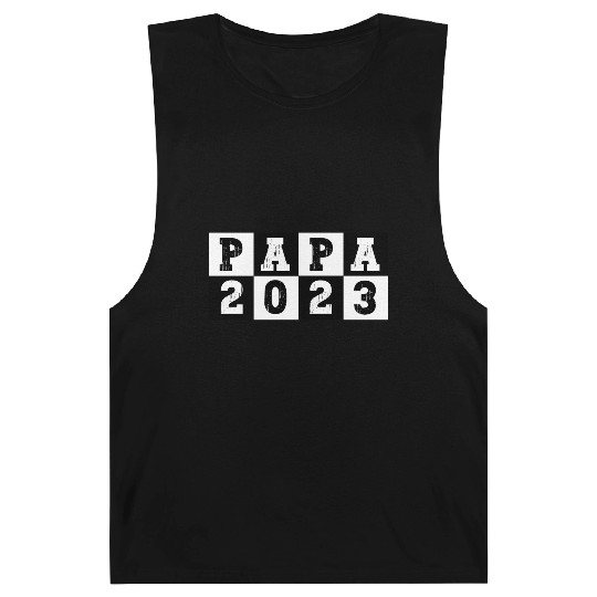 Papa 2023 Vintage Checkerboard for New Dad Barnard Tanks
