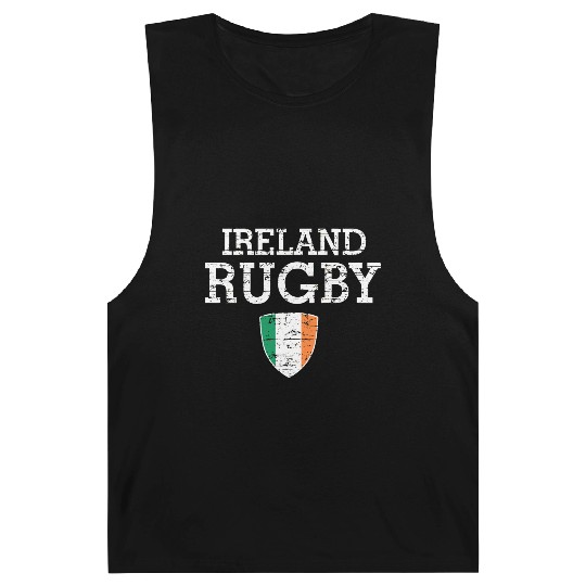 Irish Flag Rugby Grunge Style T Barnard Tanks