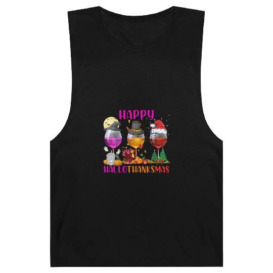 Happy Hallothanksmas Wine Lover Halloween Thankful Barnard Tanks