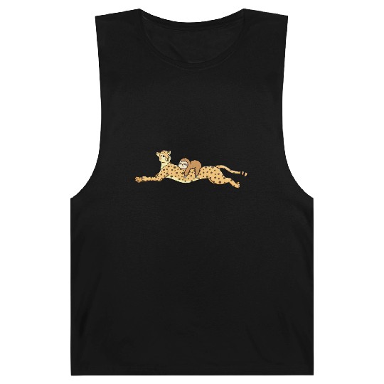 Sloth Rides Cheetah Funny Animals Lover Gift Barnard Tanks