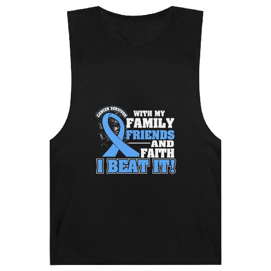 Family Faith I Beat It Prostate Cancer Awareness Barnard Tanks
