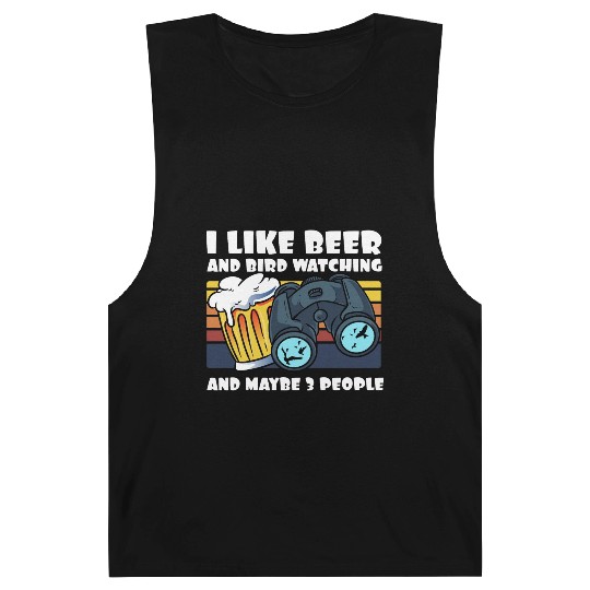 Birdwatching I Like Beer Binoculars Ornithologist Barnard Tanks