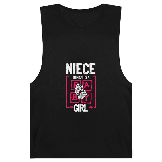 Niece Thinks It's a Girl Gender Reveal Funny Baby Barnard Tanks