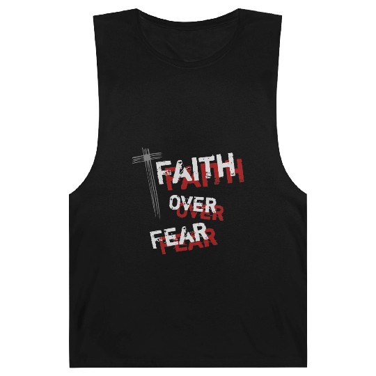 Inspirational Christian Cross Faith Over Fear Barnard Tanks