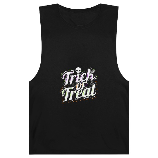 Trick Or Treat Spiderweb Halloween Barnard Tanks