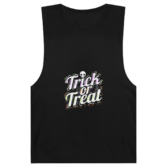 Trick Or Treat Spiderweb Halloween Barnard Tanks