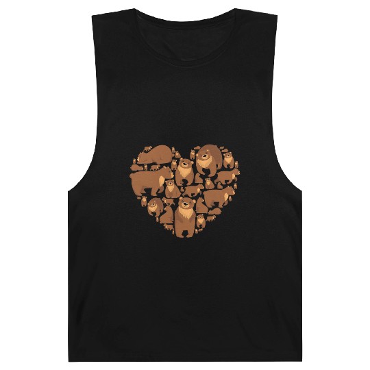 Grizzly Bear lover heart bear love camping hiking Barnard Tanks