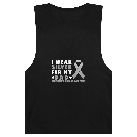 I Wear Silver For My Dad - Parkinsons Disease Barnard Tanks