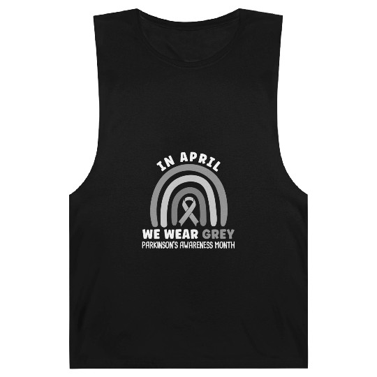 In April We Wear Grey Parkinson's Awarenss Month Barnard Tanks