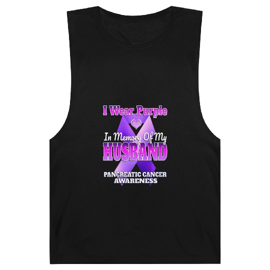 I Wear Purple In Memory Of My Husband Pancreatic C Barnard Tanks