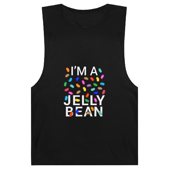 pretend im jelly bean halloween candy costume Barnard Tanks