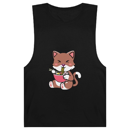 womens kawaii cat ramen anime neko teen boys girls Barnard Tanks