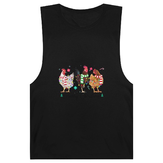 Merry Christmas Funny Chicken With Christmas Light Barnard Tanks