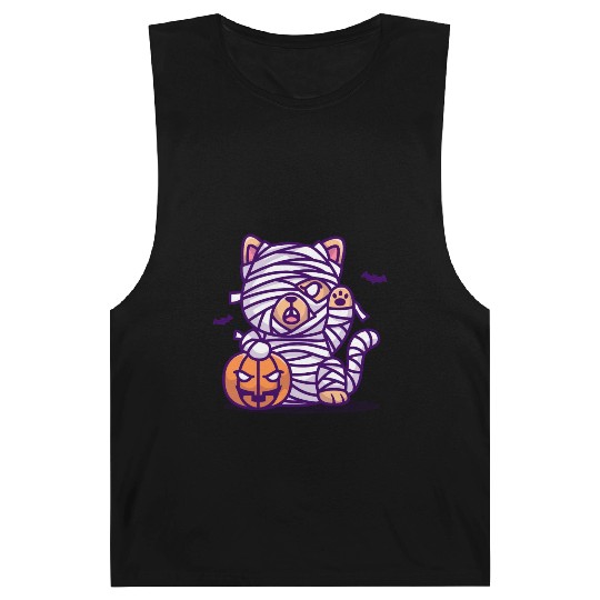 Dog Bum With A Pumpkin - Halloween Barnard Tanks