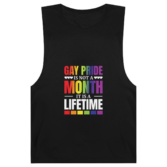 Gay Pride Is Not A Month It Is A Lifetime Rainbow Barnard Tanks