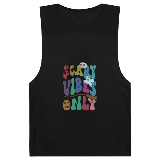 Halloween scary vibes only, trick or treat costume Barnard Tanks