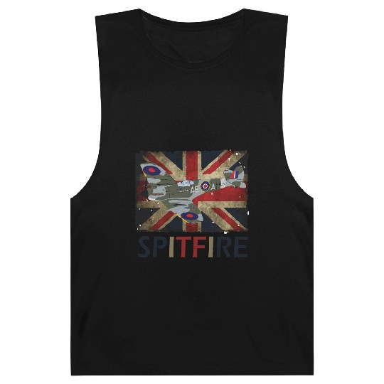 Spitfire WW2 Fighter Aircraft Airplane Union Jack Barnard Tanks