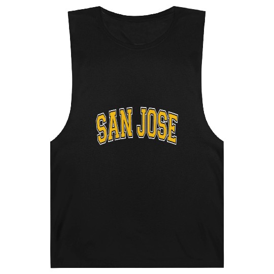 San Jose Varsity Style Amber Text Barnard Tanks