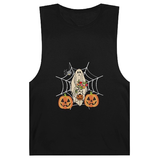 Halloween Costume Floral Ghost Pumpkin SpiderWeb Barnard Tanks