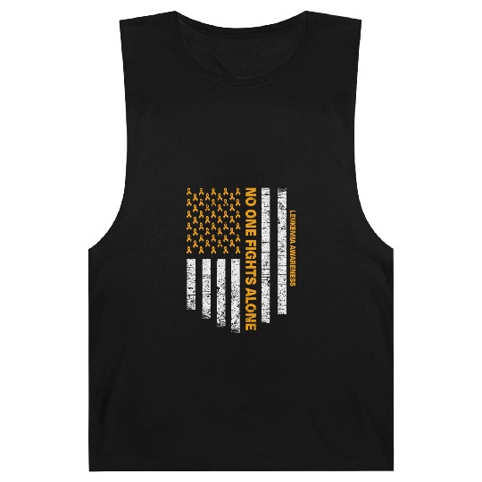 No One Fights Alone Usa Flag Leukemia Awareness Barnard Tanks