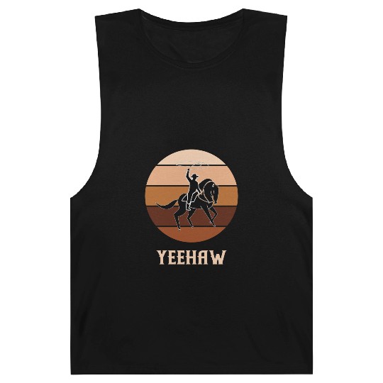 Yeehaw Cowboy Western Desert Cowgirl Horseback Barnard Tanks