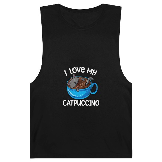 Catpuccino Coffee Kawaii Cat Anime Otaku Barnard Tanks