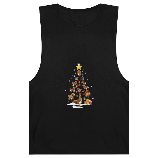 Squirrel Christmas Tree Squirrel Xmas Funny Gift Barnard Tanks