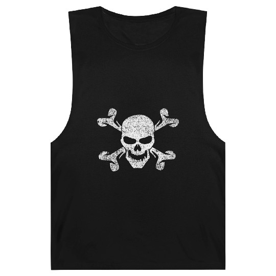 Plain Vintage Skull And Crossbones Barnard Tanks