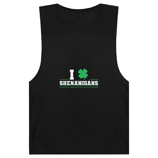 I Love Shenanigans Shamrock Irish Saint Paddy's Barnard Tanks