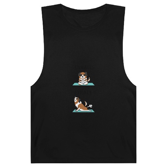 Yoga Inhale Exhale Saint Bernard Barnard Tanks