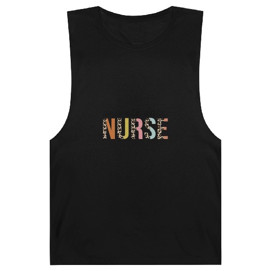 Private-Duty Nurse Leopard Print Registered RN Barnard Tanks