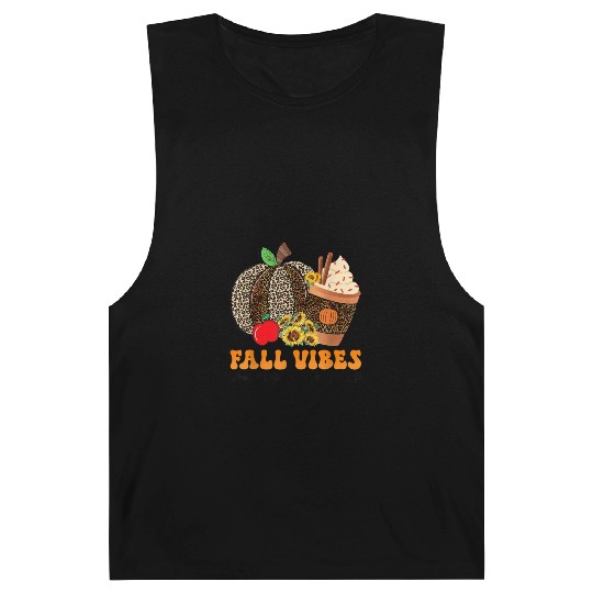 Groovy Fall Vibes Teacher Life Pumpkin Barnard Tanks