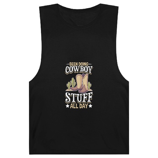 Cowboy Barn Bull Rider Rodeo Country Western Gift Barnard Tanks