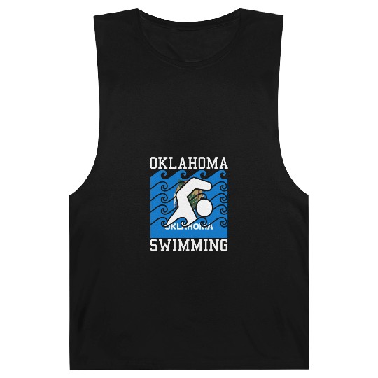 Oklahoma Flag Swimming Team Swim Swimmer US State Barnard Tanks