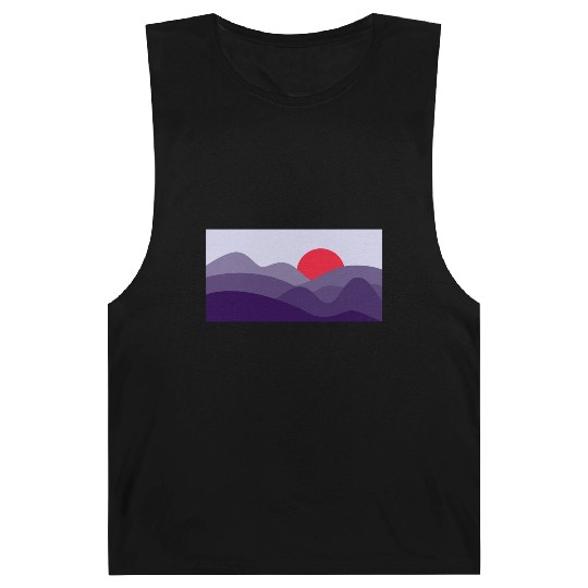 Minimalist Sun Cyber Grape Purple Barnard Tanks