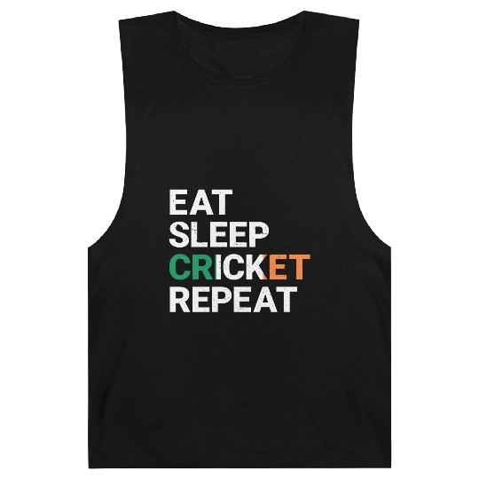 Eat Sleep Cricket Repeat Ireland Flag Sports Gift Barnard Tanks